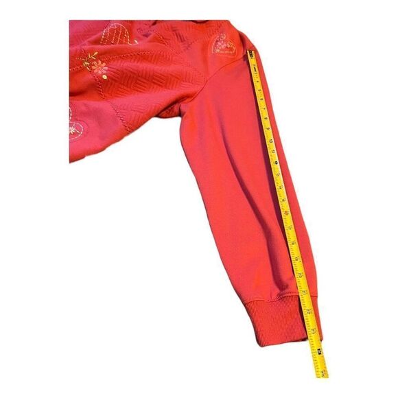 Alfred Dunner Red Sweater Top Sweatshirt XL Embroidered Heart Floral Collared - Picture 8 of 8